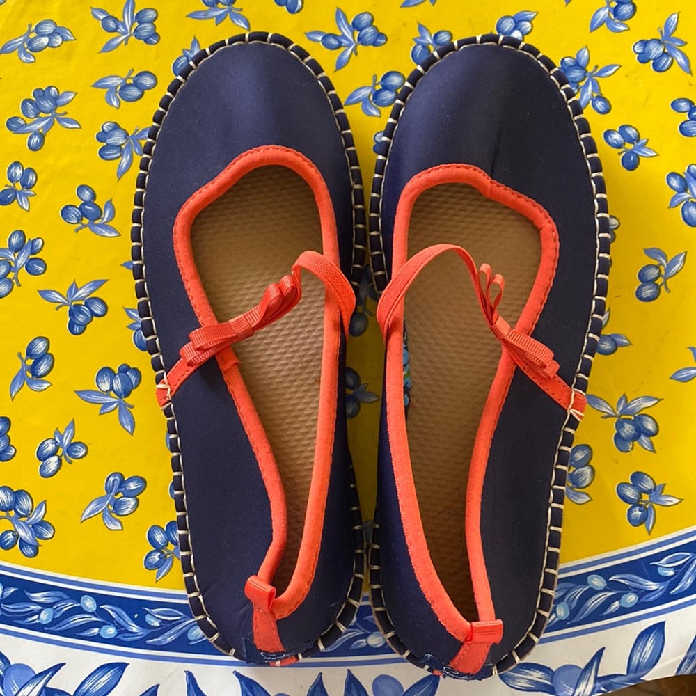 Blue and orange summer shoes by Seastar beachwear